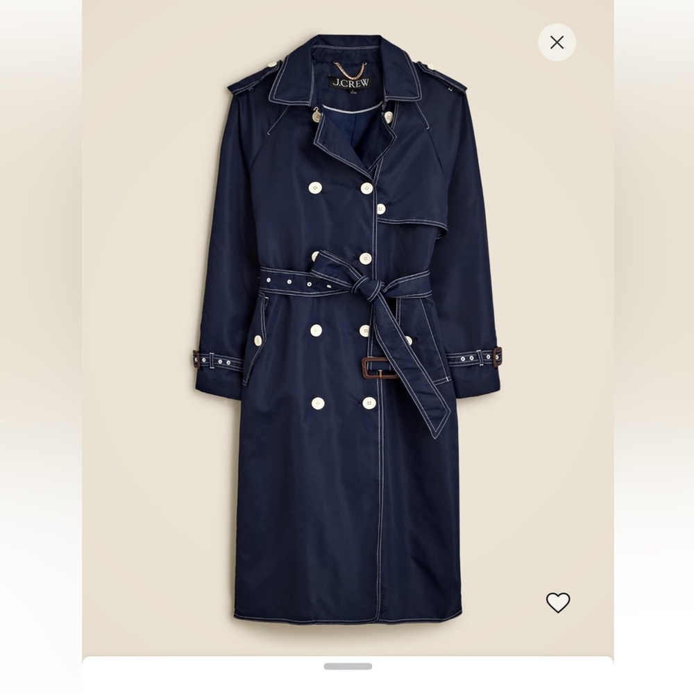 J Crew Navy Trench Coat